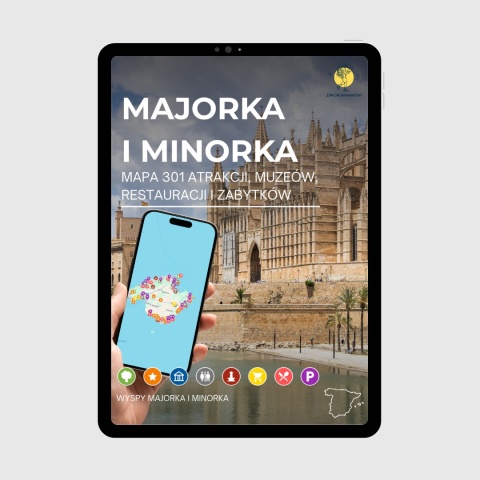 okładka e-booka dotyczącego mapy atrakcji turystycznych na Majorce i Minorce