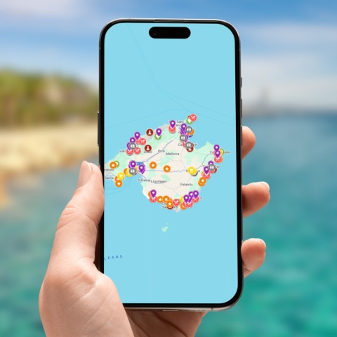 mapa atrakcji Majorki i Minorki na telefonie