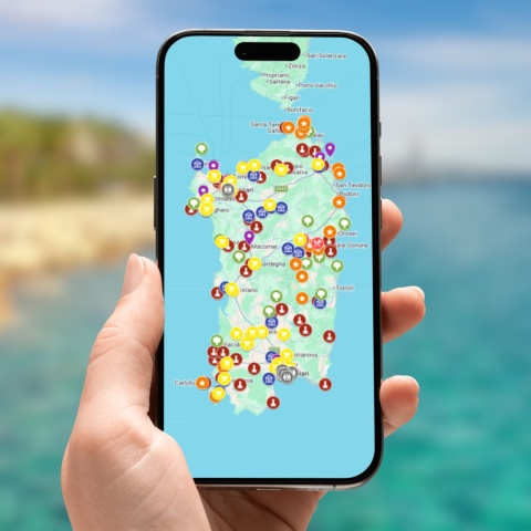 mapa atrakcji Sardynii na telefonie