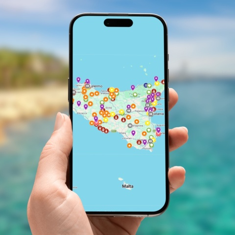 mapa atrakcji Sycylii na telefonie