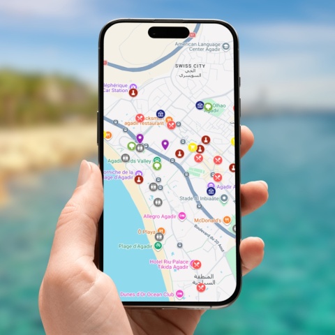 mapa atrakcji Agadiru na komputerze
