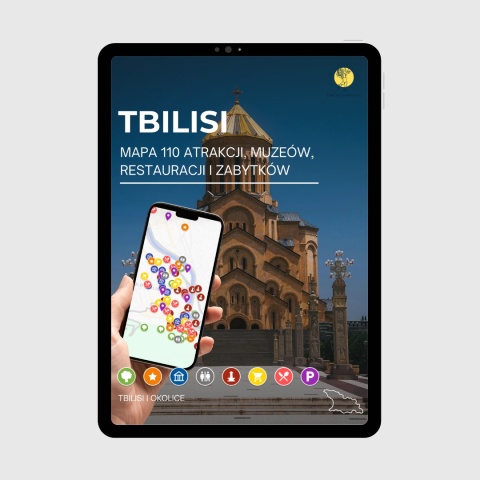 okładka e-booka dotyczącego mapy atrakcji turystycznych Tbilisi
