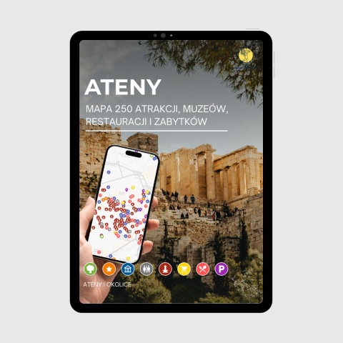 okładka e-booka dotyczącego mapy atrakcji turystycznych w Atenach