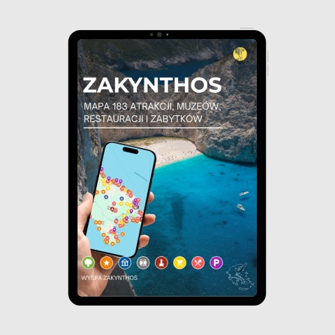 okładka e-booka dotyczącego mapy atrakcji turystycznych na Zakynthos