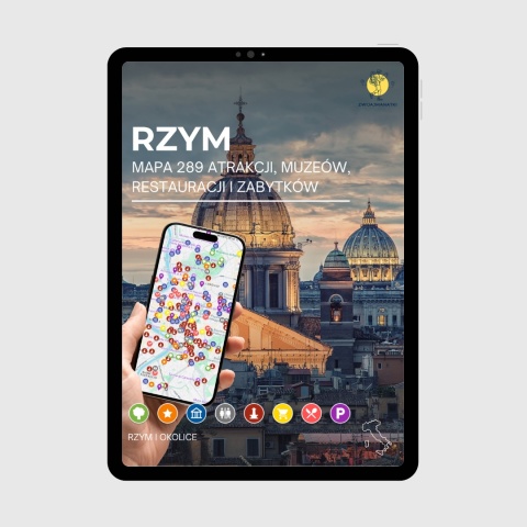 okładka e-booka dotyczącego mapy atrakcji turystycznych w Rzymie