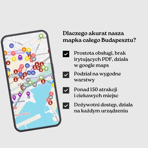 Budapeszt - mega mapa 145 atrakcji turystycznych