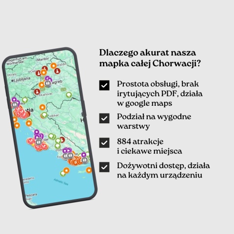 zalety mapy atrakcji Chorwacji od zwijajmanatki.pl