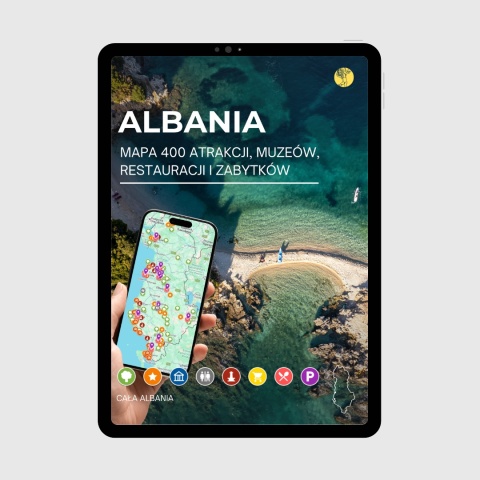 okładka e-booka dotyczącego mapy atrakcji turystycznych w Albanii