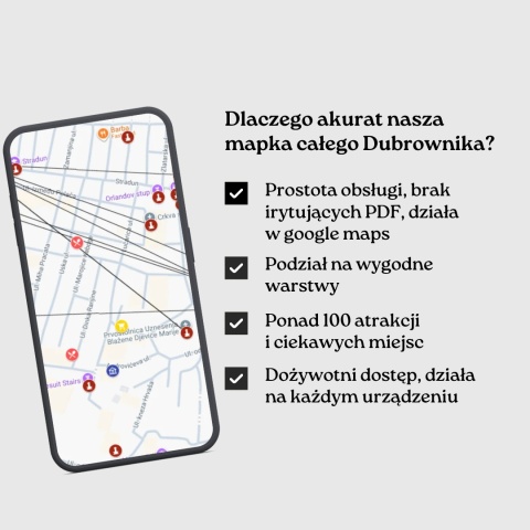 Dubrownik - mega mapa 120 atrakcji turystycznych