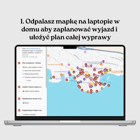 Dubrownik - mega mapa 120 atrakcji turystycznych