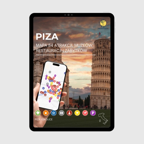 okładka e-booka dotyczącego mapy atrakcji turystycznych w Pizie
