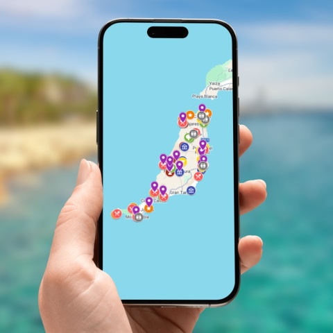 mapa atrakcji Fuerteventury na telefonie