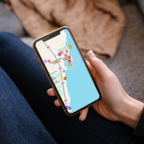mapa atrakcji turystycznych na Fuerteventurze w google maps na telefonie