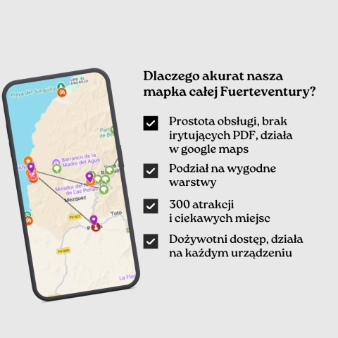 Fuerteventura - mega mapa 123 atrakcji turystycznych