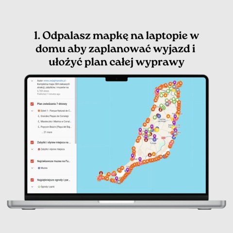 Fuerteventura - mega mapa 123 atrakcji turystycznych