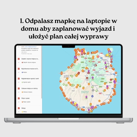 Gran Canaria - mega mapa 126 atrakcji turystycznych
