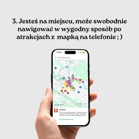 mapa atrakcji Drezna na telefonie