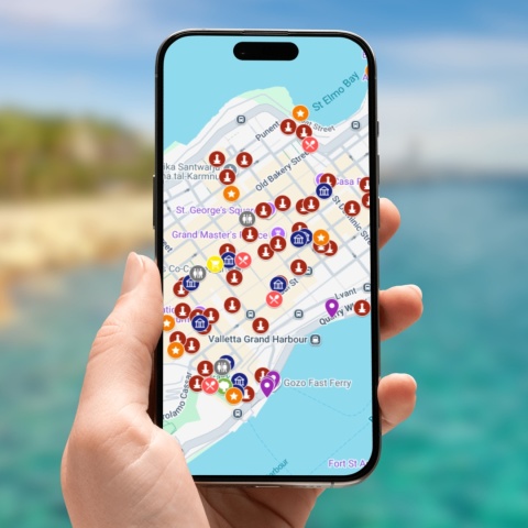 mapa atrakcji Valletty na telefonie