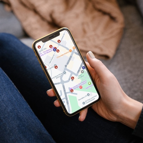 mapa atrakcji turystycznych w Vallettcie w google maps na telefonie