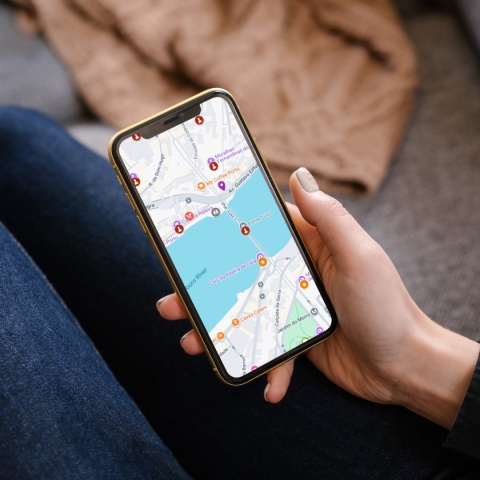 mapa atrakcji turystycznych w Porto w google maps na telefonie