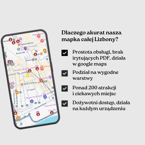 zalety mapy atrakcji Lizbony od zwijajmanatki.pl