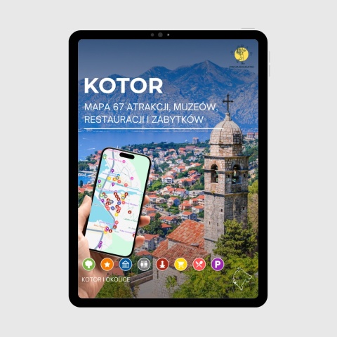 okładka e-booka dotyczącego mapy atrakcji turystycznych w Kotorze