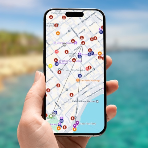 mapa atrakcji Malty na telefonie