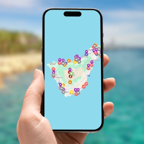mapa atrakcji Teneryfy na telefonie