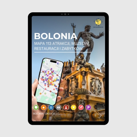okładka e-booka dotyczącego mapy atrakcji turystycznych w Bolonii