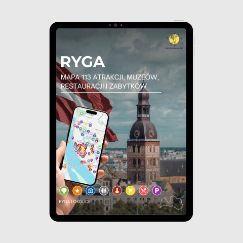 okładka e-booka dotyczącego mapy atrakcji turystycznych w Rydze
