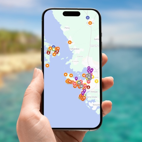 mapa atrakcji Puli na telefonie