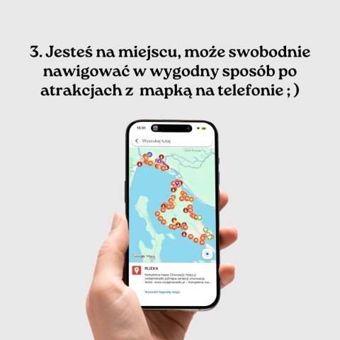 mapa atrakcji Rijeki na telefonie