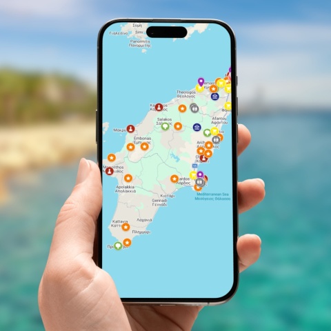 mapa atrakcji Rodos na telefonie