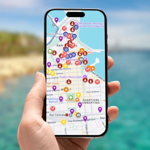 mapa atrakcji Bari na telefonie