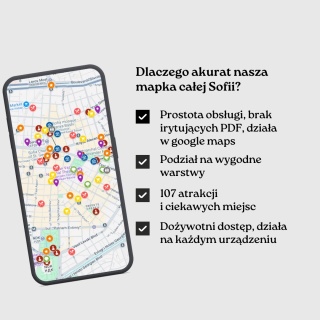 Sofia - mega mapa 107 atrakcji turystycznych