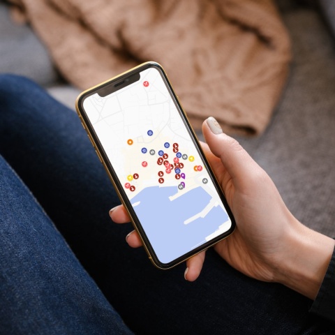 mapa atrakcji Splitu i Trogiru na telefonie