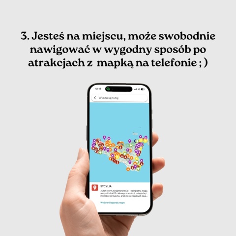 mapa atrakcji Sycylii na telefonie