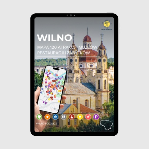 okładka e-booka dotyczącego mapy atrakcji turystycznych w Wilnie