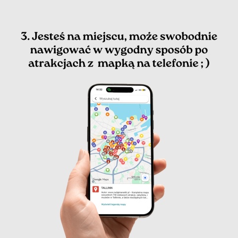 mapa atrakcji Talinna na telefonie