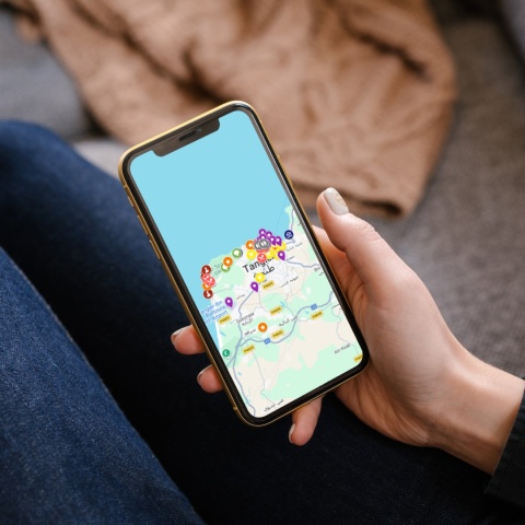 mapa atrakcji Tangeru na telefonie