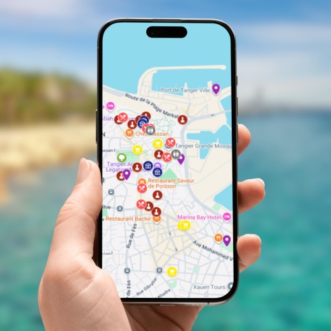 mapa atrakcji Tangeru na komputerze