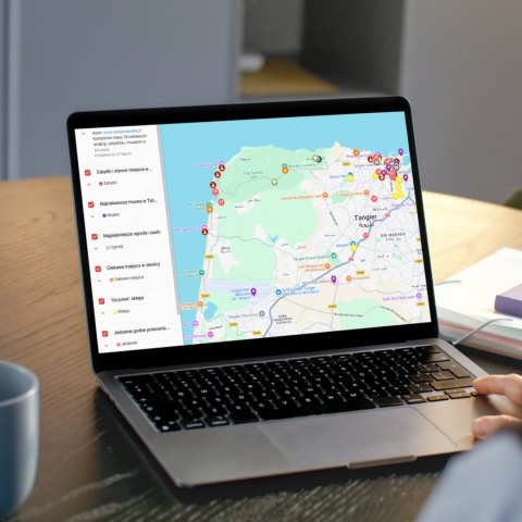mapa atrakcji Tangeru na telefonie
