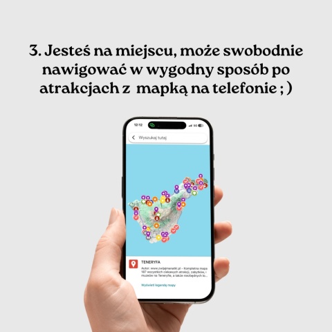 mapa atrakcji Teneryfy na telefonie