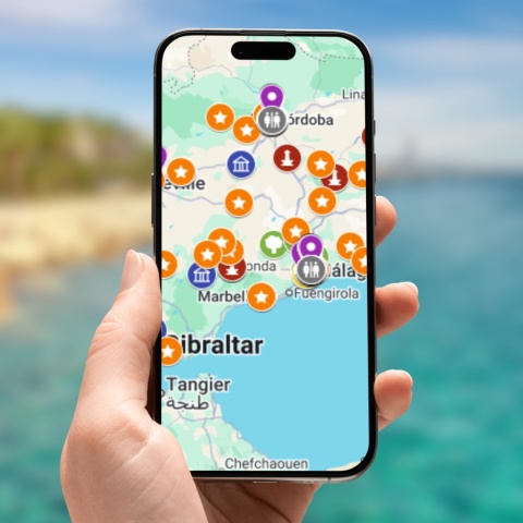 mapa atrakcji Andaluzji na telefonie
