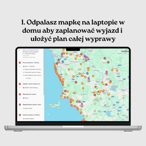 Toskania - mega mapa 465 atrakcji turystycznych