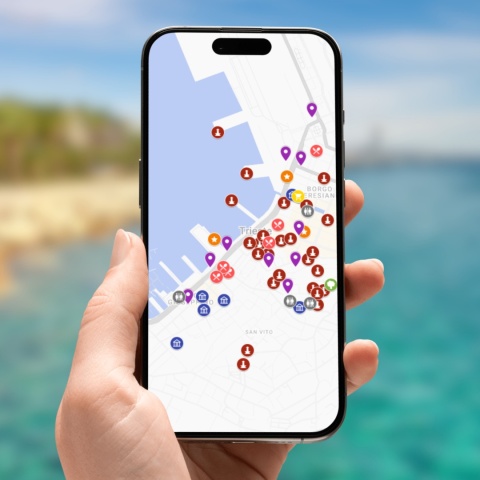 mapa atrakcji Triestu na telefonie