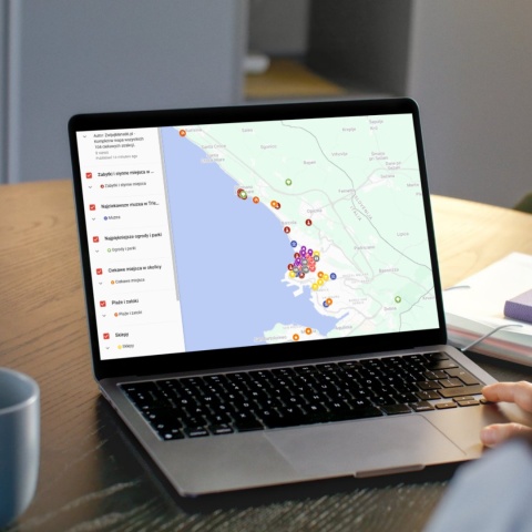 mapa atrakcji Triestu na komputerze