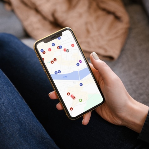 mapa atrakcji turystycznych we Florencji w google maps na telefonie