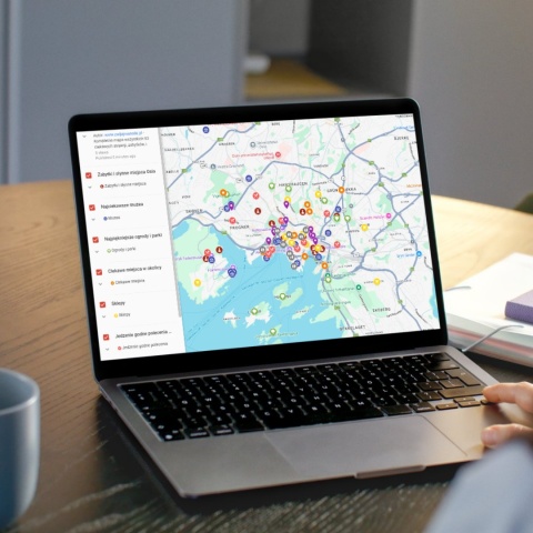 mapa atrakcji Oslo na komputerze
