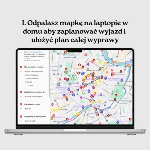 Wiedeń - mega mapa 142 atrakcji turystycznych